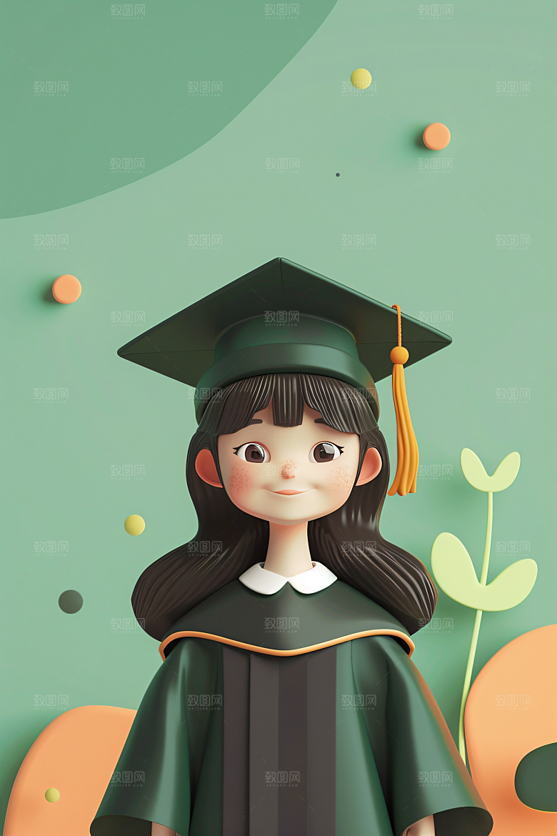 3D毕业生C4D立体模型