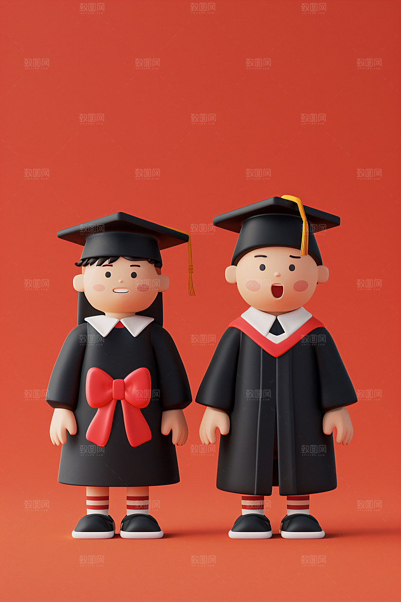 3D毕业生粘土人C4D模型