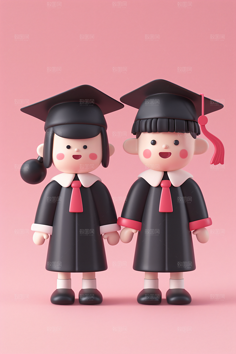 3D毕业生肖像学生模型