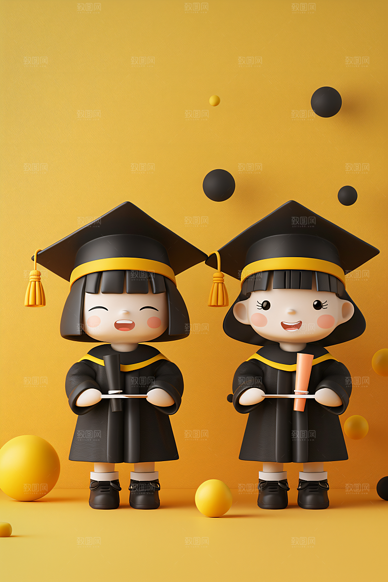 3D毕业生全身照肖像模型