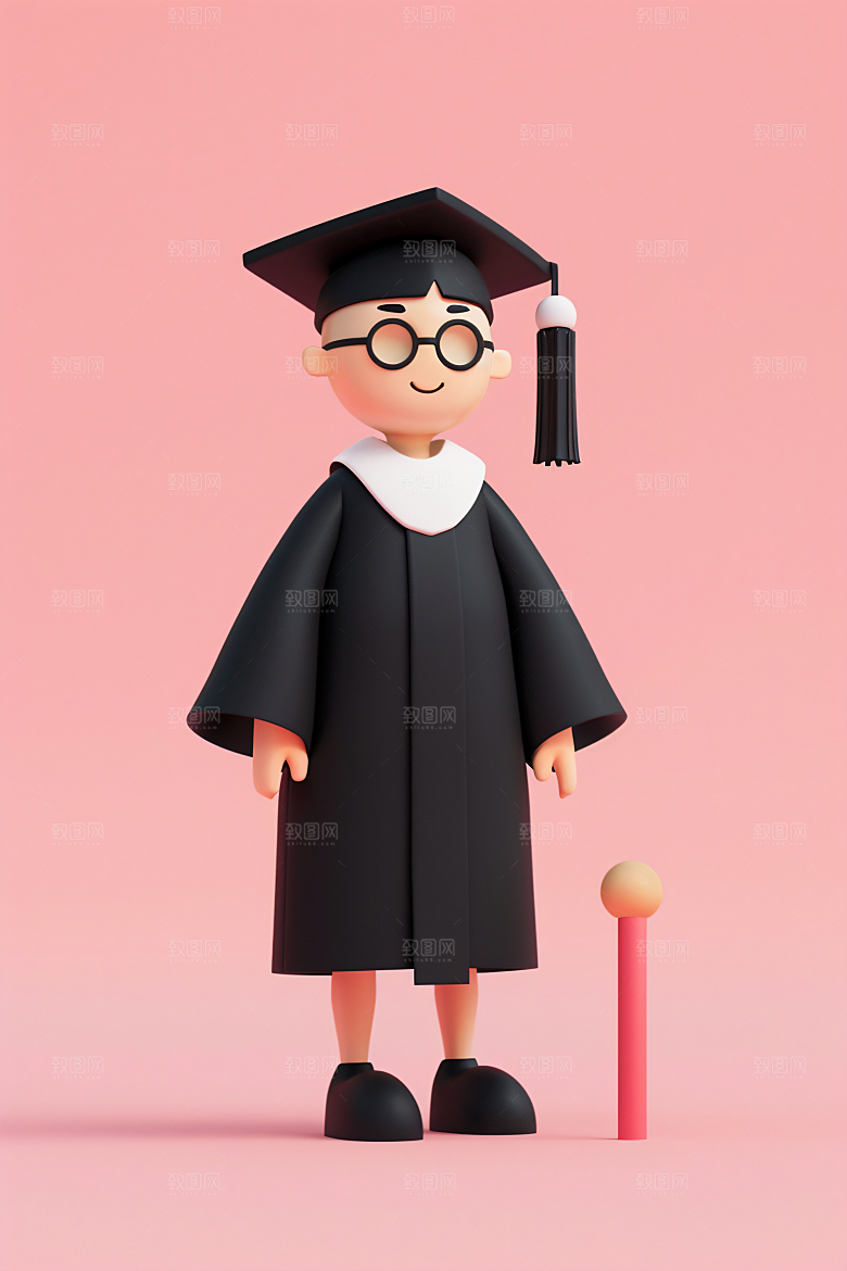 3D毕业生学生形象模型