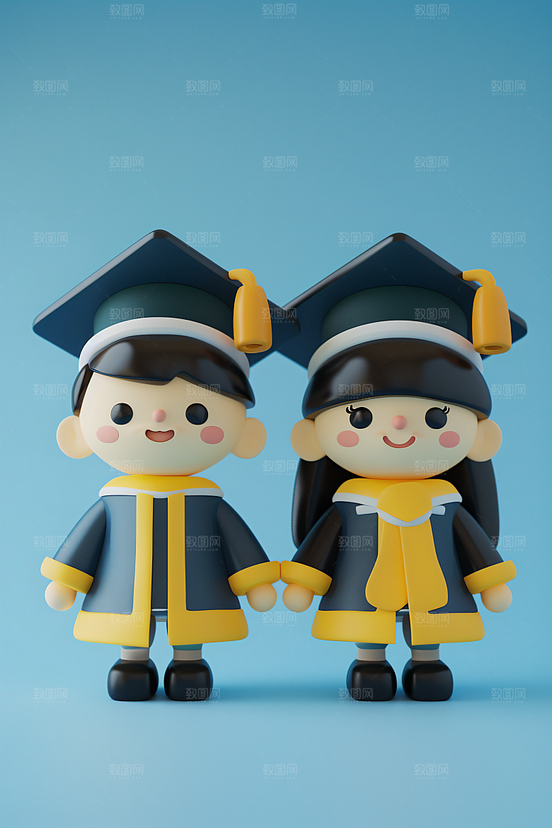 3D毕业生粘土人高清模型