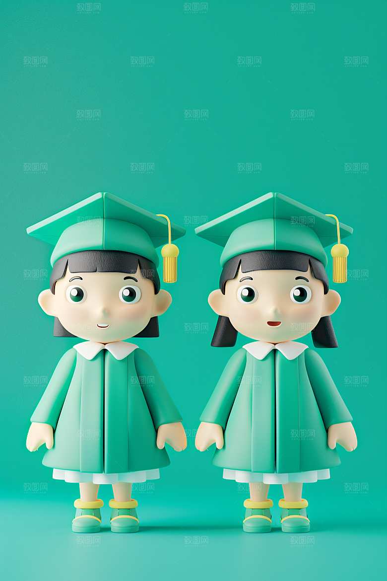 3D毕业生高清粘土人模型