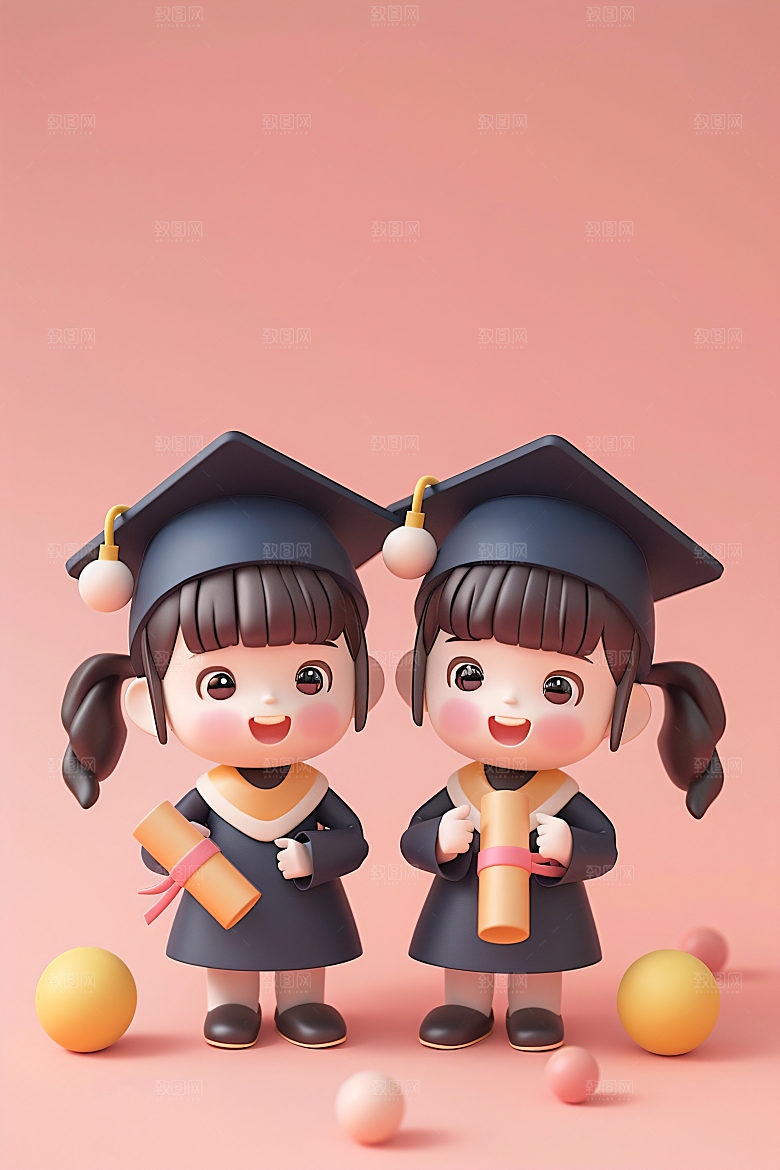 3D毕业生高清形象模型