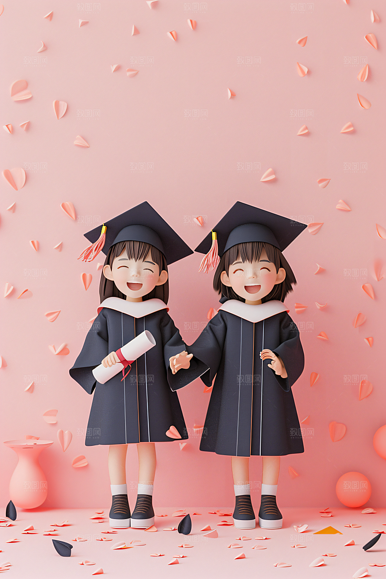 3D毕业生立体C4D模型