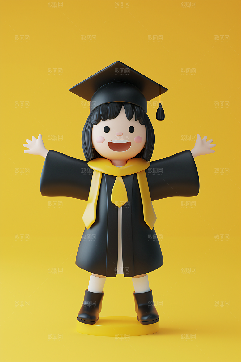 3D毕业生人物C4D模型