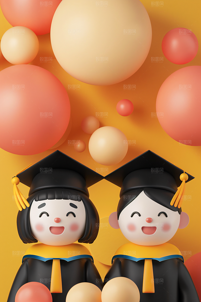 3D毕业生全身照肖像模型