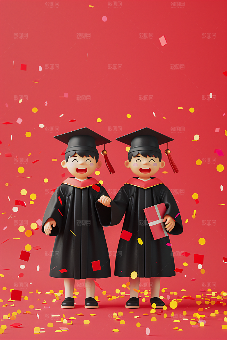 3D毕业生形象学生模型