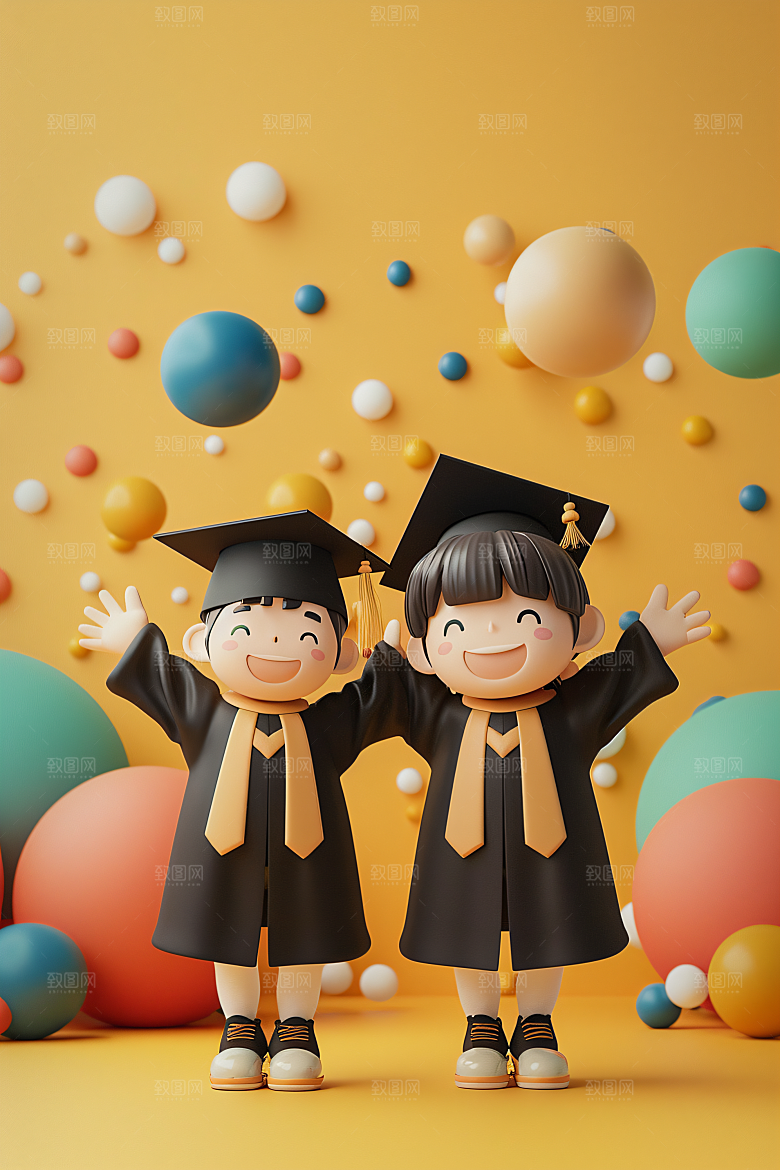 3D毕业生形象学生模型