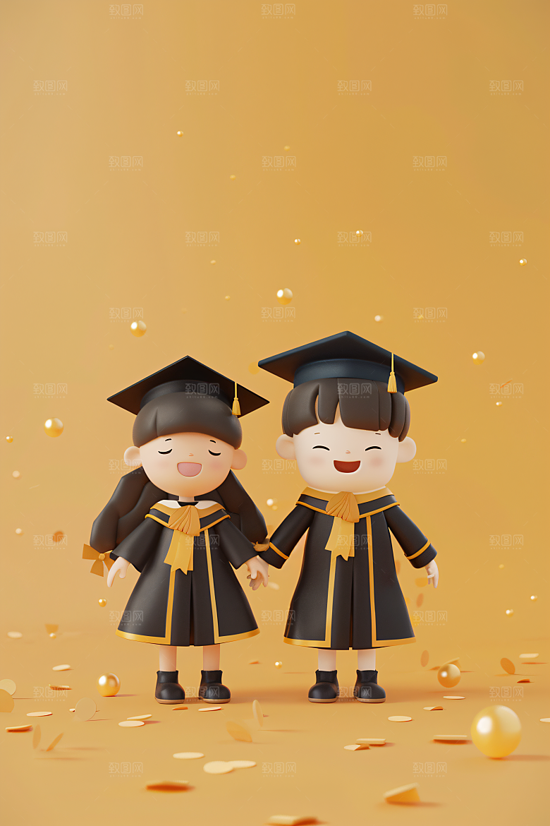 3D毕业生学生肖像模型
