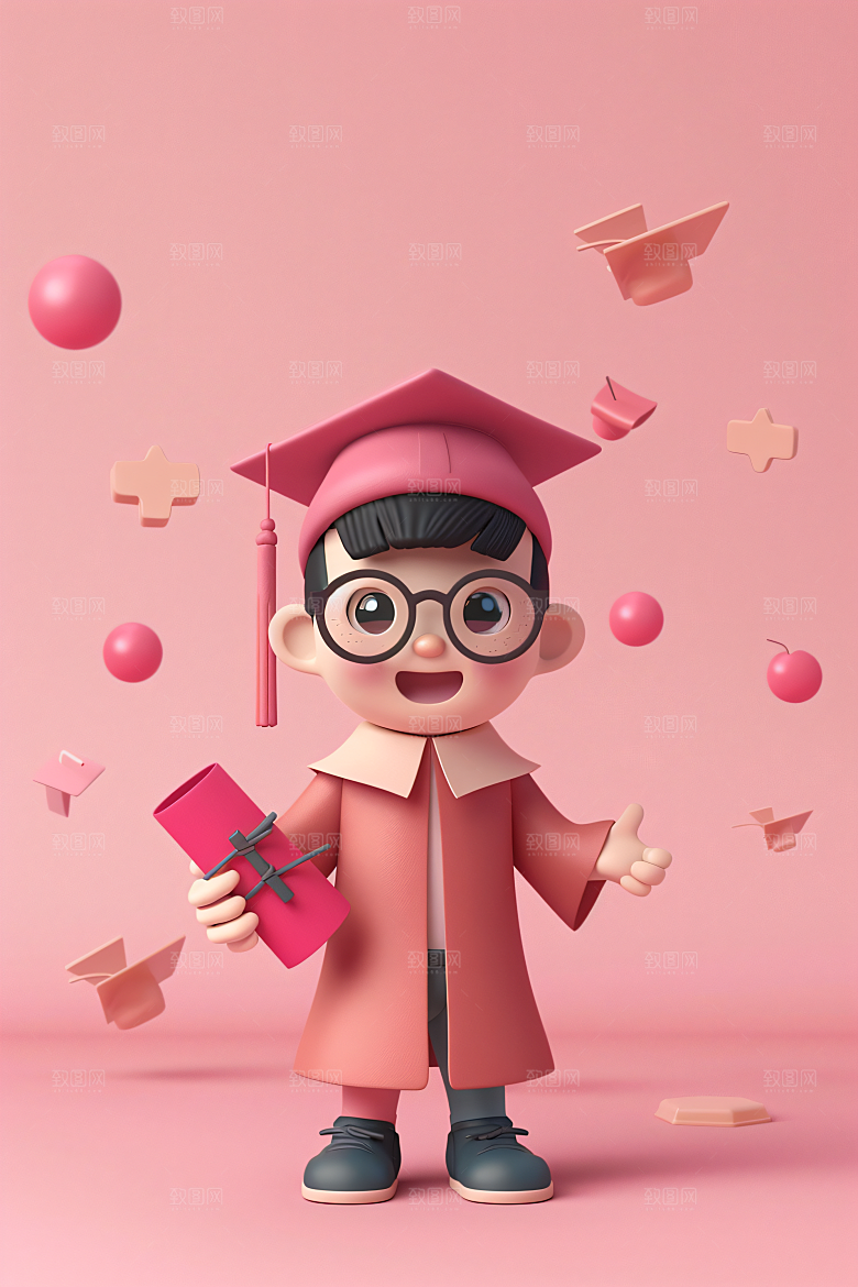 3D毕业生C4D肖像模型