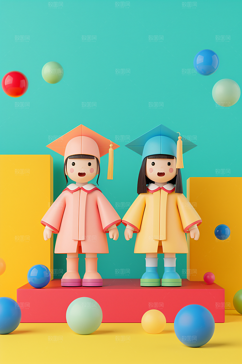 3D毕业生全身照形象模型