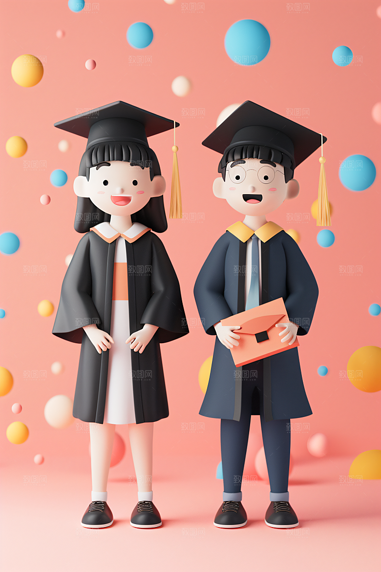3D毕业生学生C4D模型