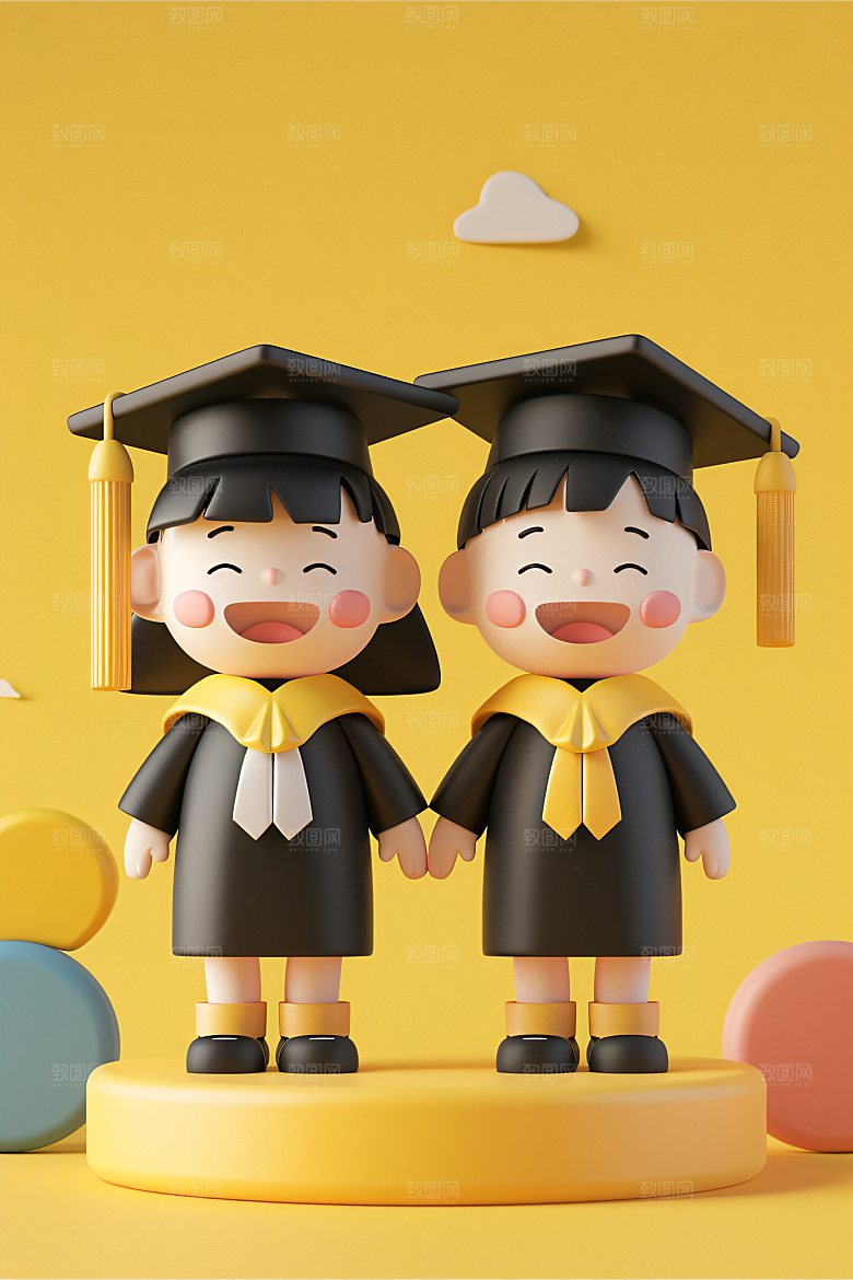 3D毕业生学生高清模型