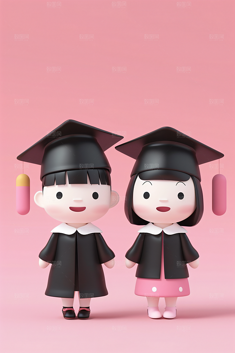 3D毕业生学生高清模型