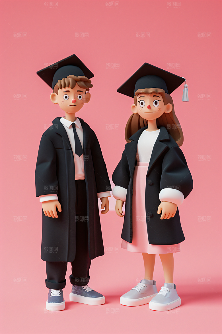 3D毕业生学生形象模型