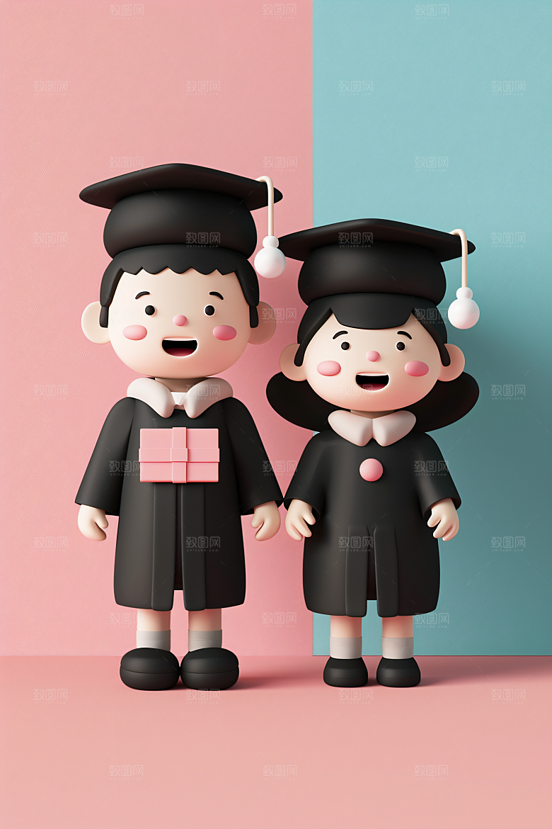 3D毕业生高清立体模型