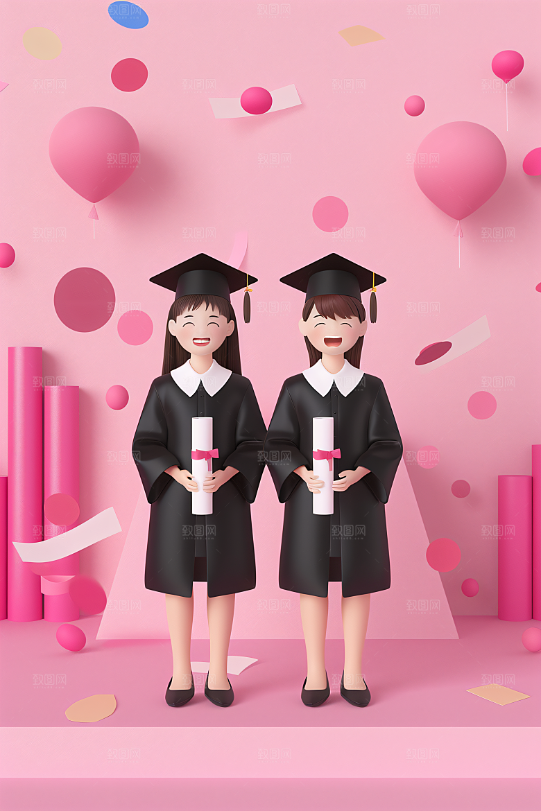 3D毕业生粘土人人物模型