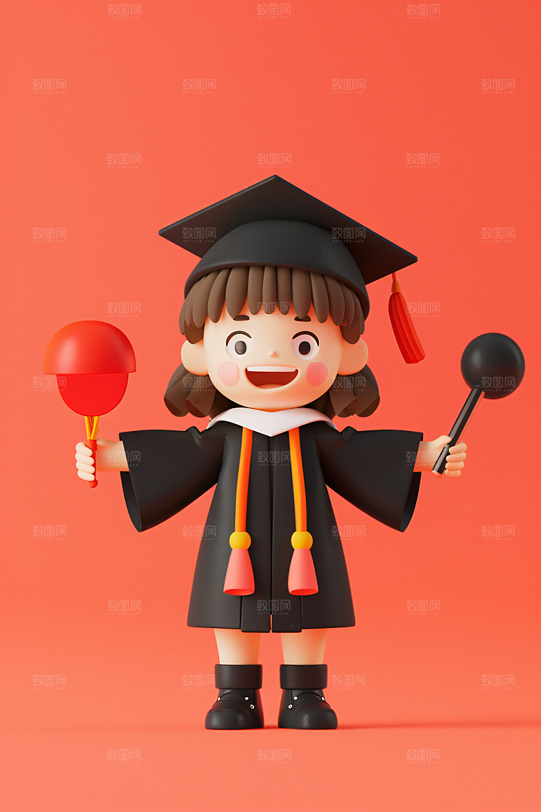 3D毕业生学生立体模型
