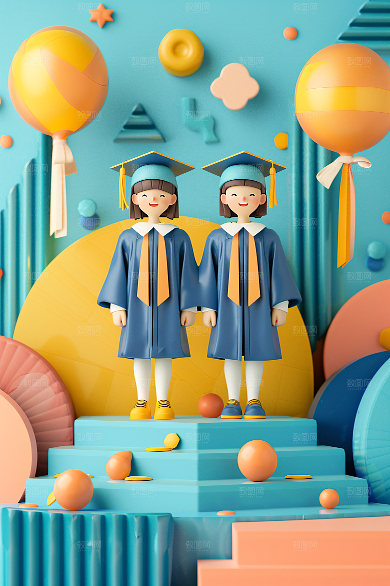 3D毕业生人物肖像模型