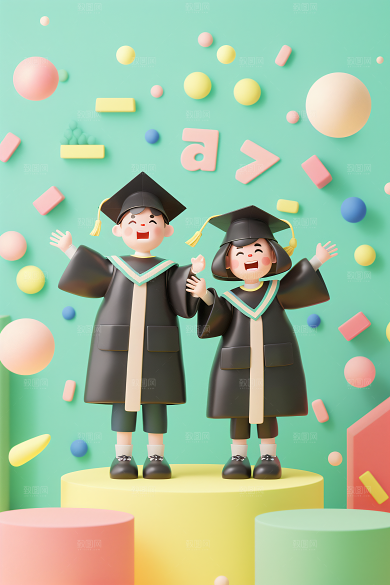 3D毕业生形象学生模型
