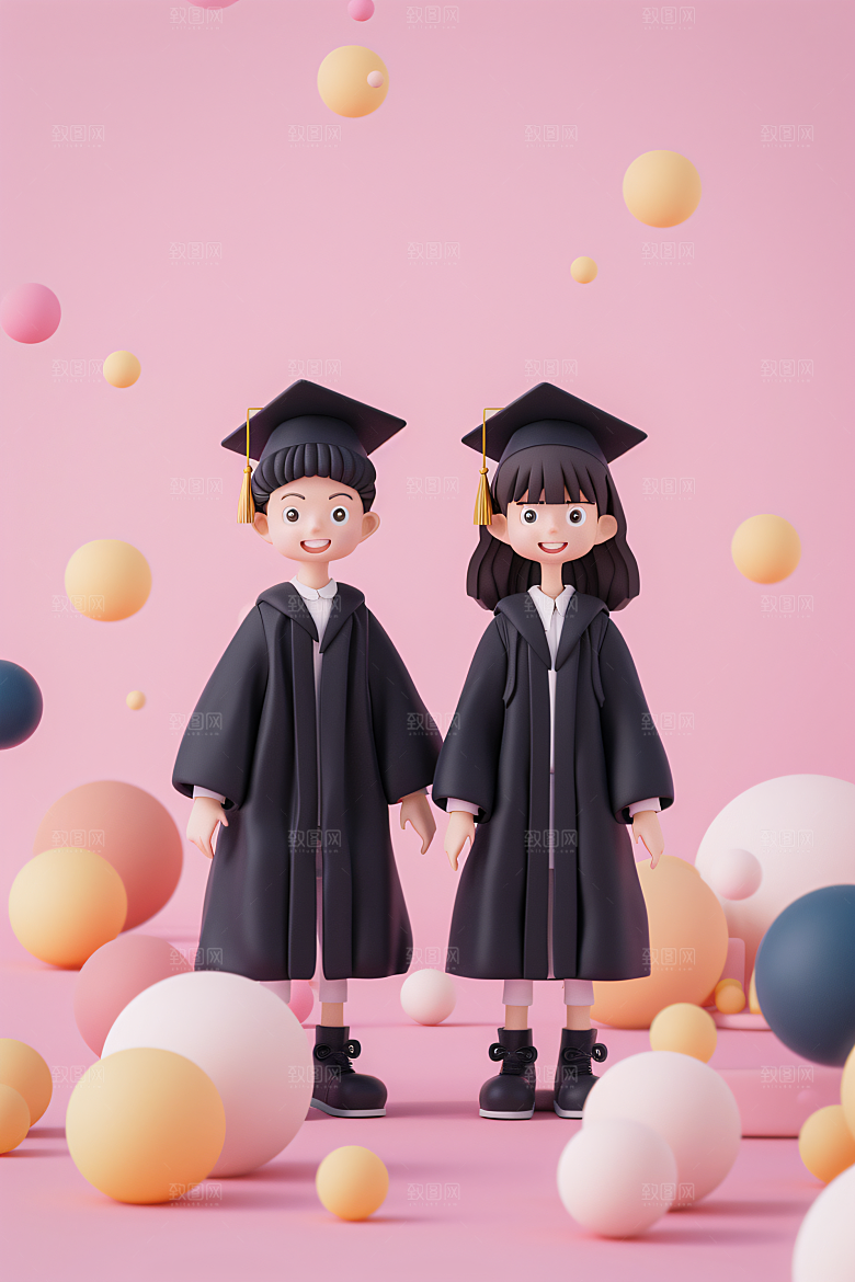 3D毕业生C4D粘土人模型