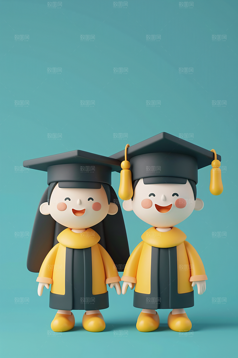 3D毕业生学生毕业季模型