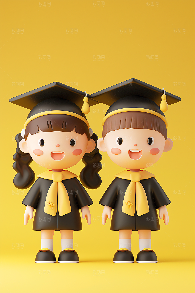 3D毕业生粘土人C4D模型