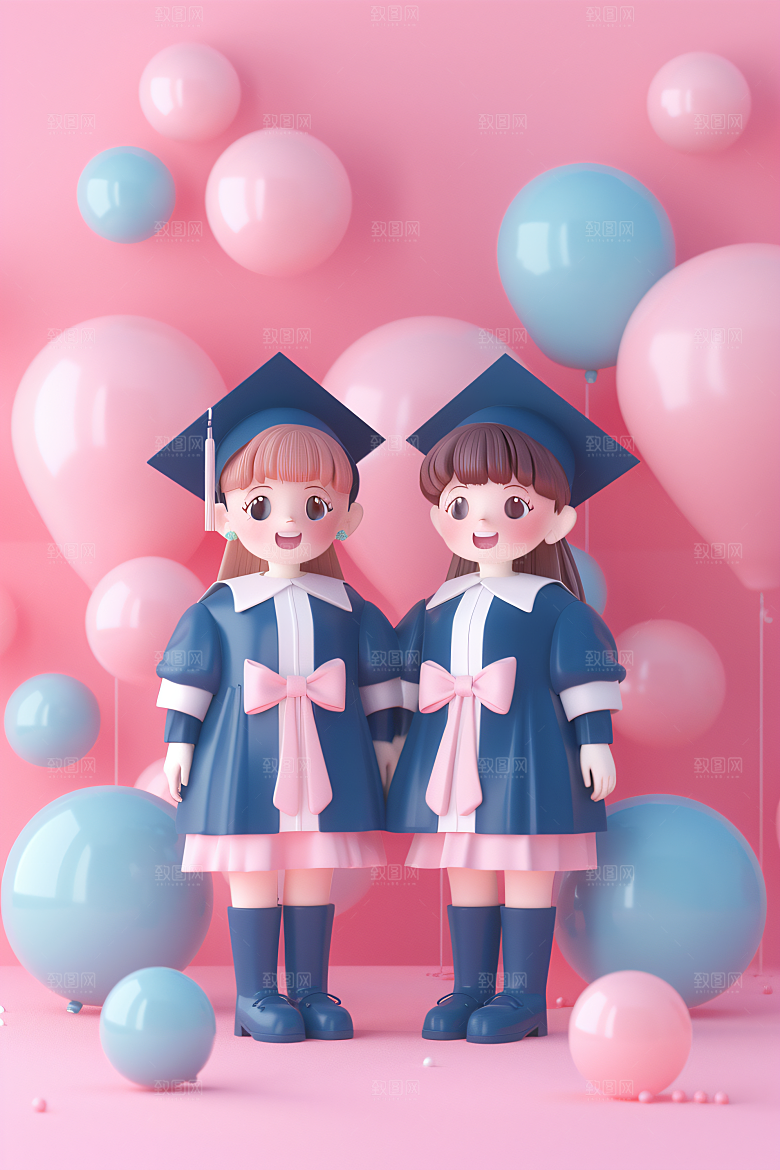 3D毕业生肖像毕业季模型