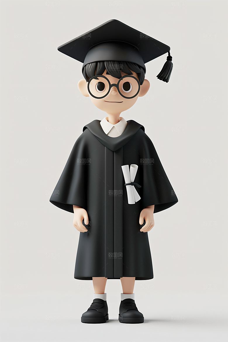 3D毕业生卡通肖像模型