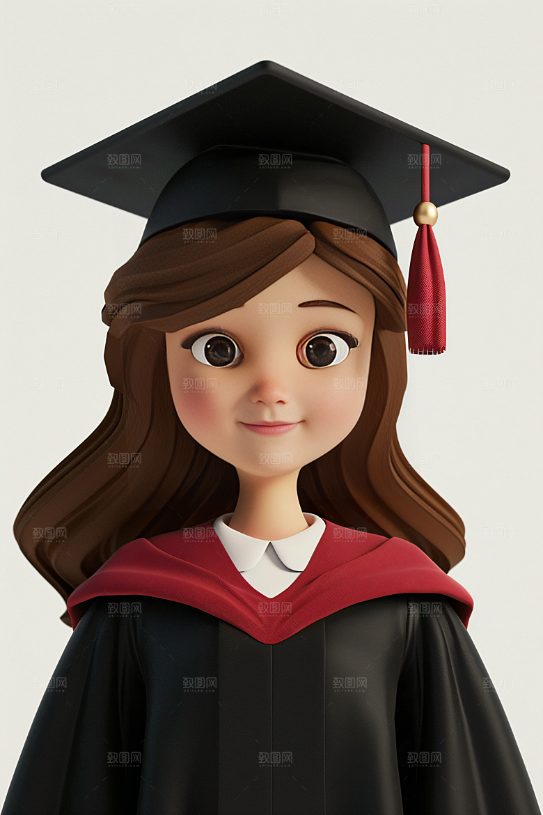 3D毕业生学生高清模型