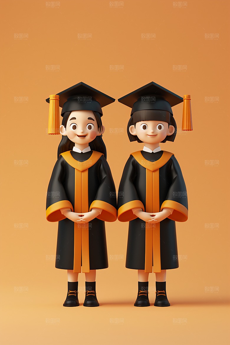 3D毕业生形象学生模型