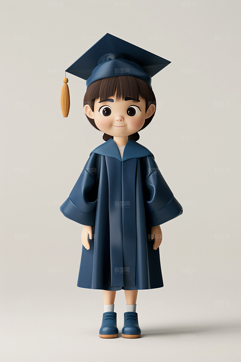 3D毕业生粘土人C4D模型