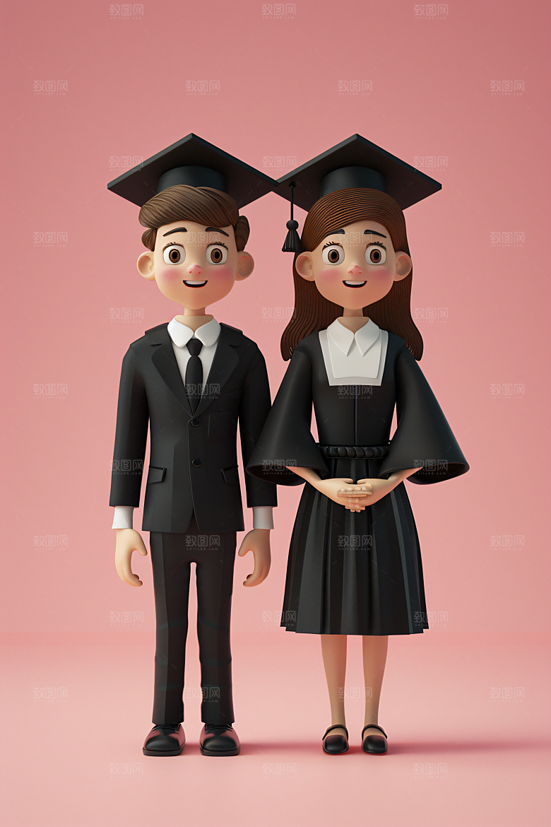 3D毕业生学生立体模型