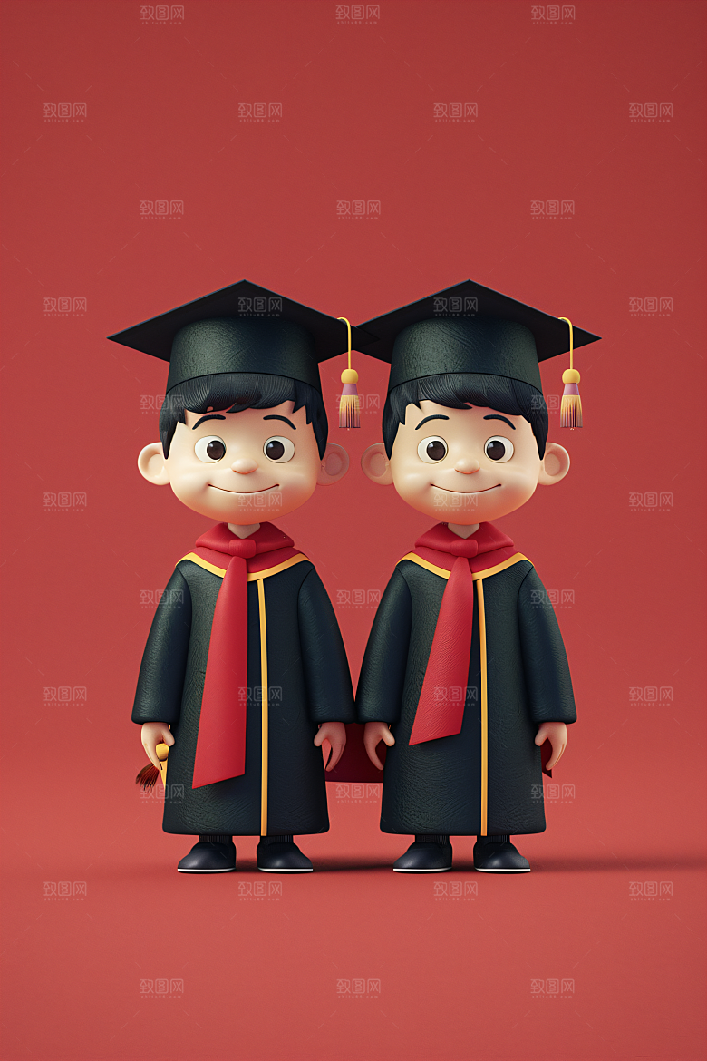 3D毕业生人物学生模型