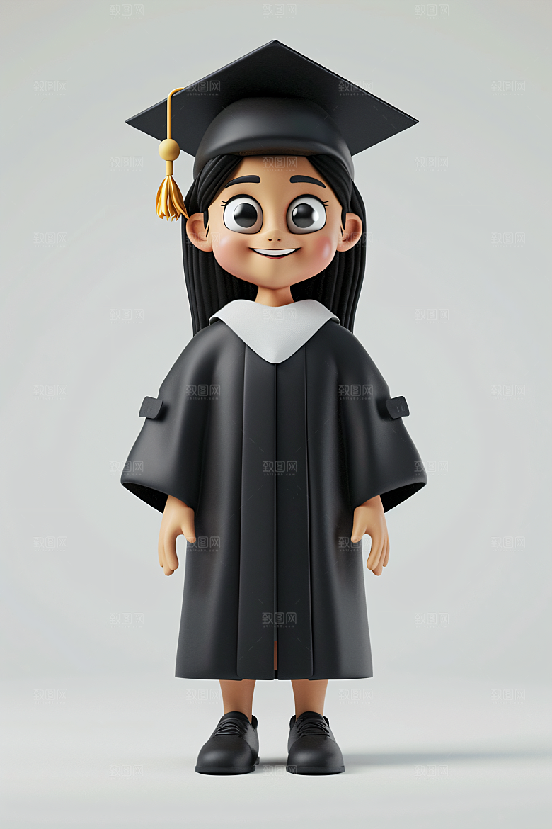 3D毕业生学生高清模型