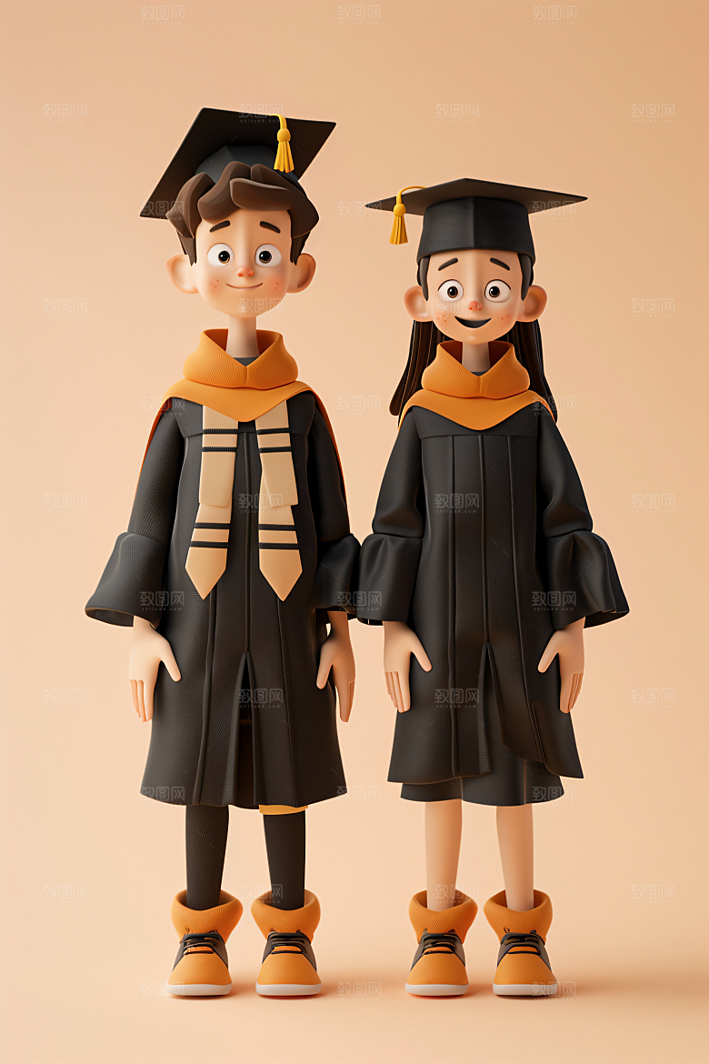 3D毕业生高清毕业季模型