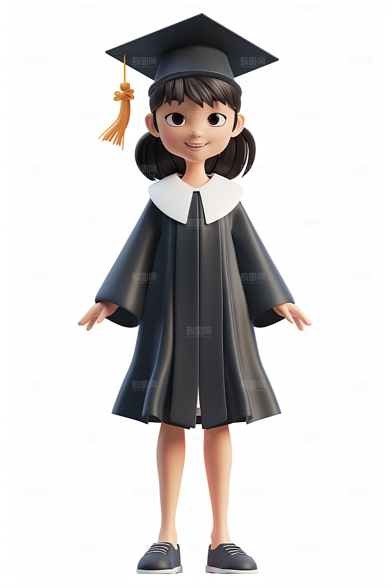 3D毕业生立体学生模型