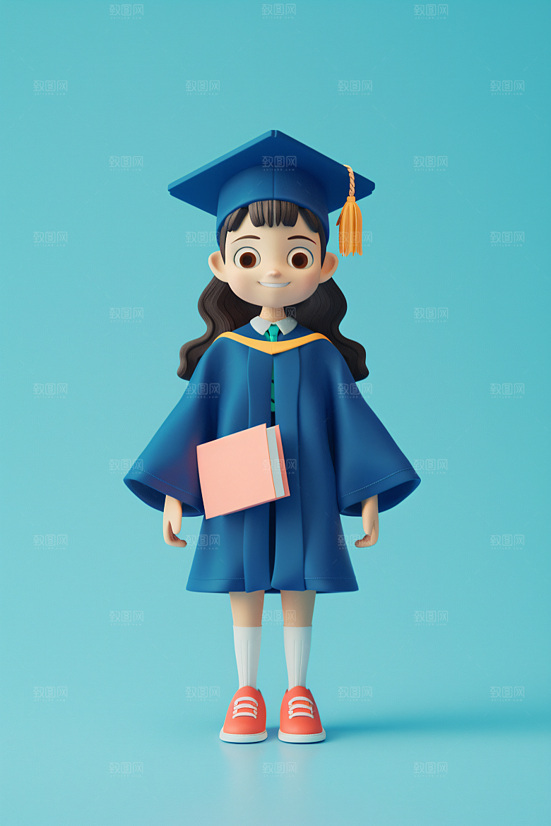 3D毕业生卡通肖像模型