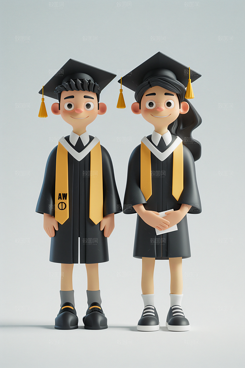 3D毕业生学生C4D模型