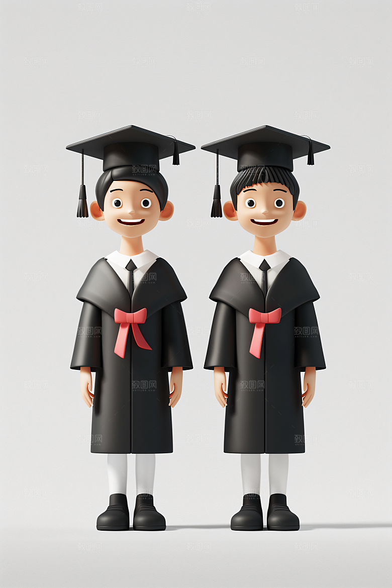 3D毕业生肖像学生模型