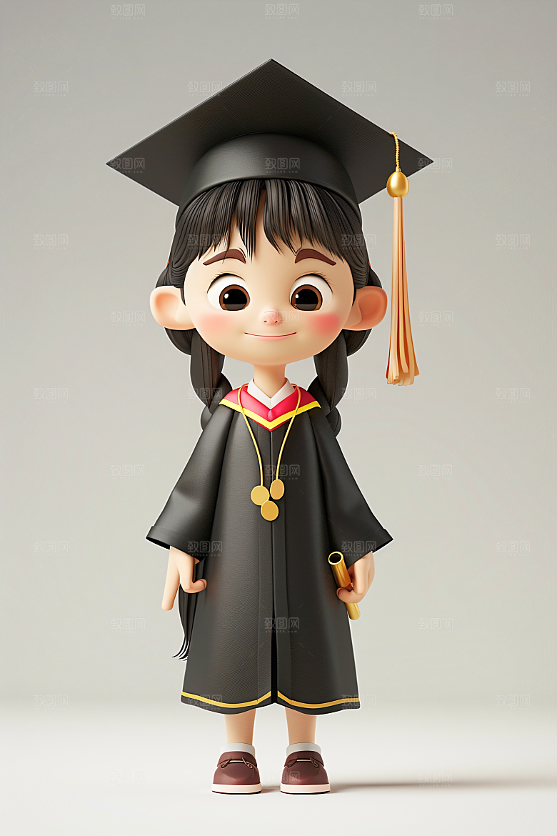 3D毕业生形象学生模型