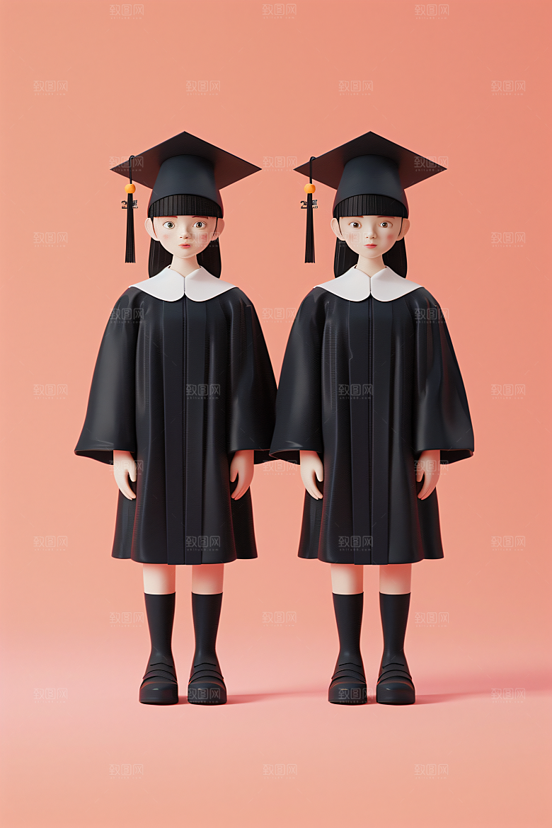 3D毕业生粘土人高清模型