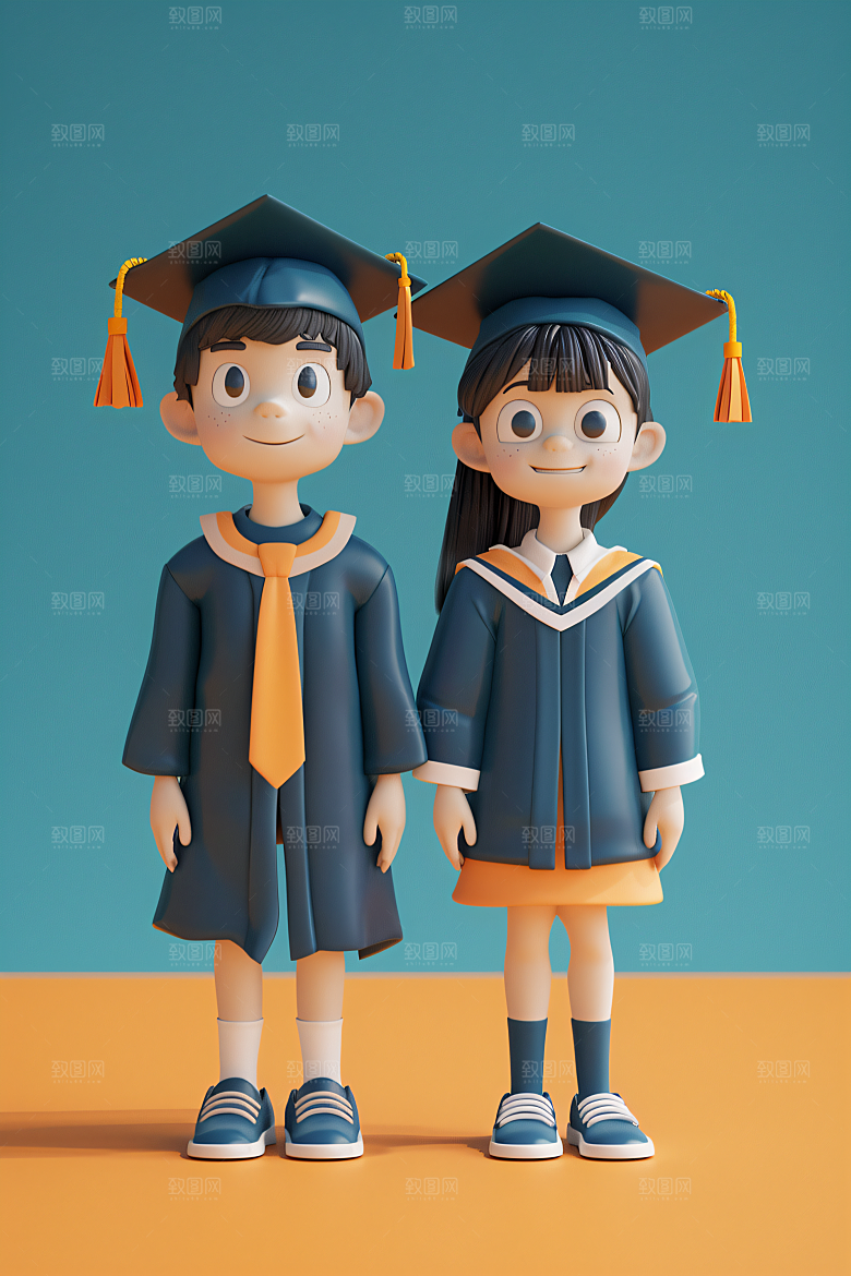3D毕业生全身照人物模型