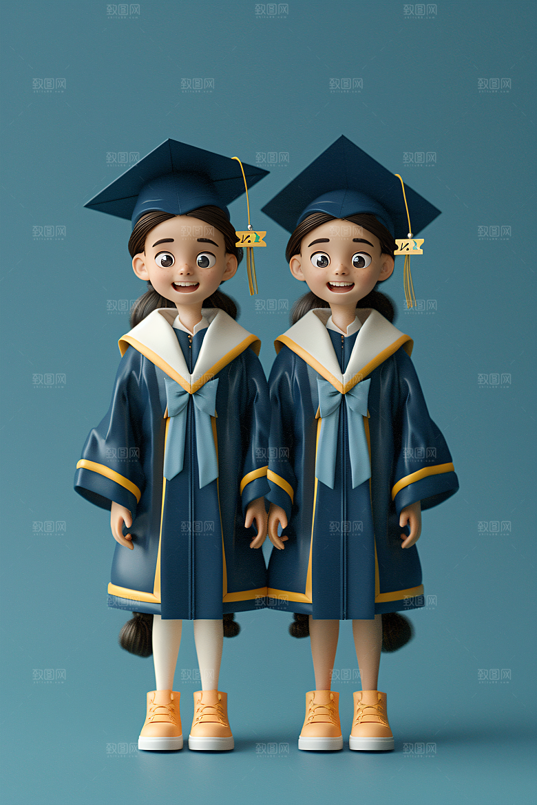 3D毕业生肖像全身照模型