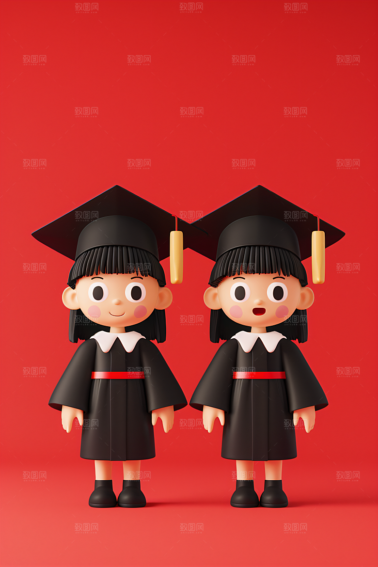 3D毕业生粘土人高清模型