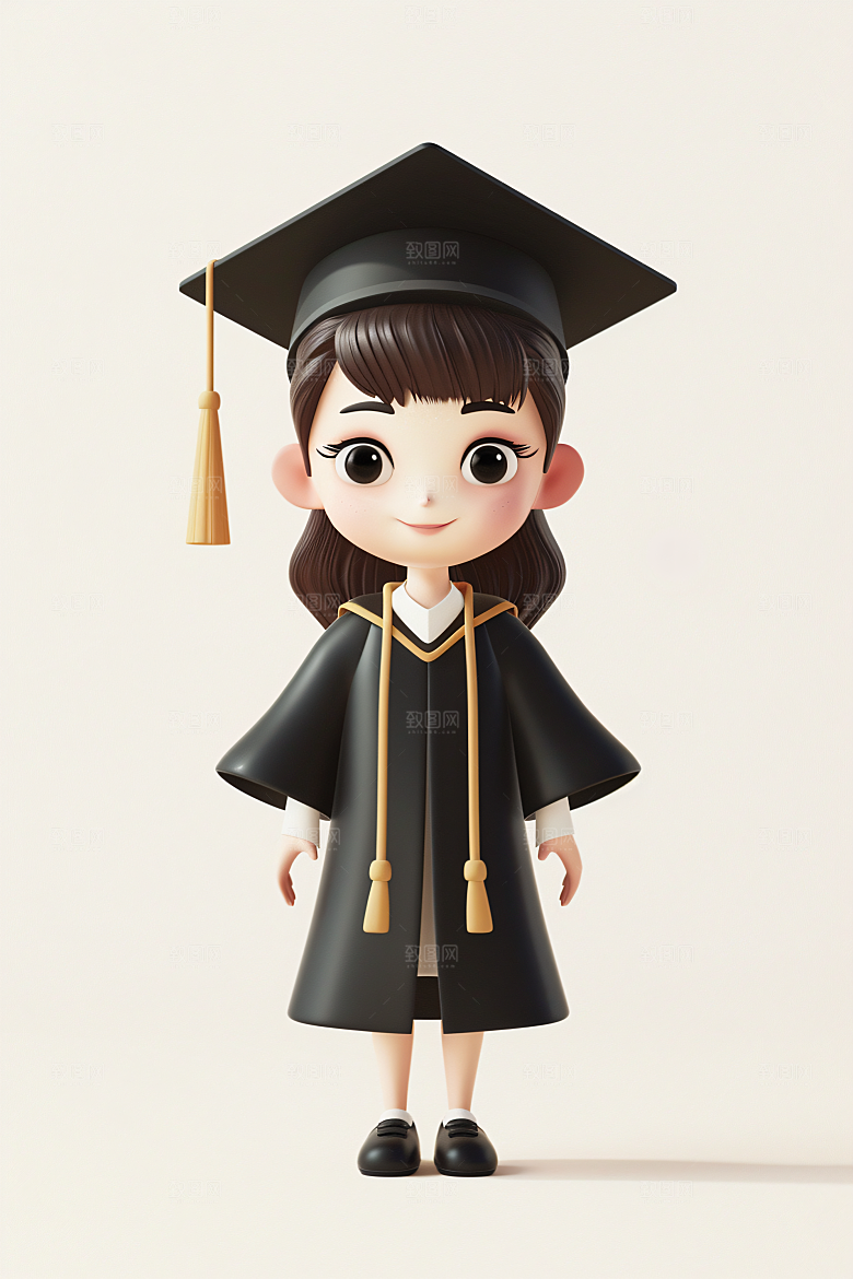 3D毕业生毕业季粘土人模型