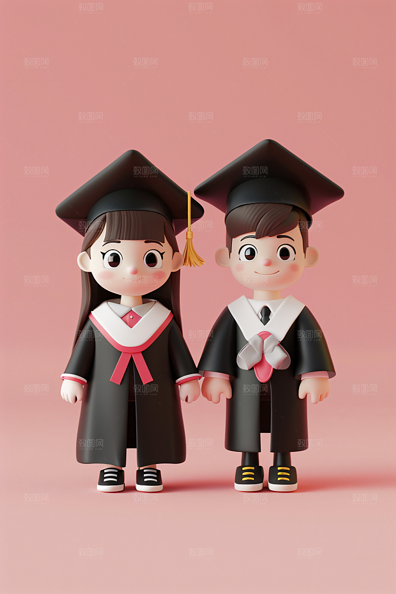 3D毕业生学生高清模型