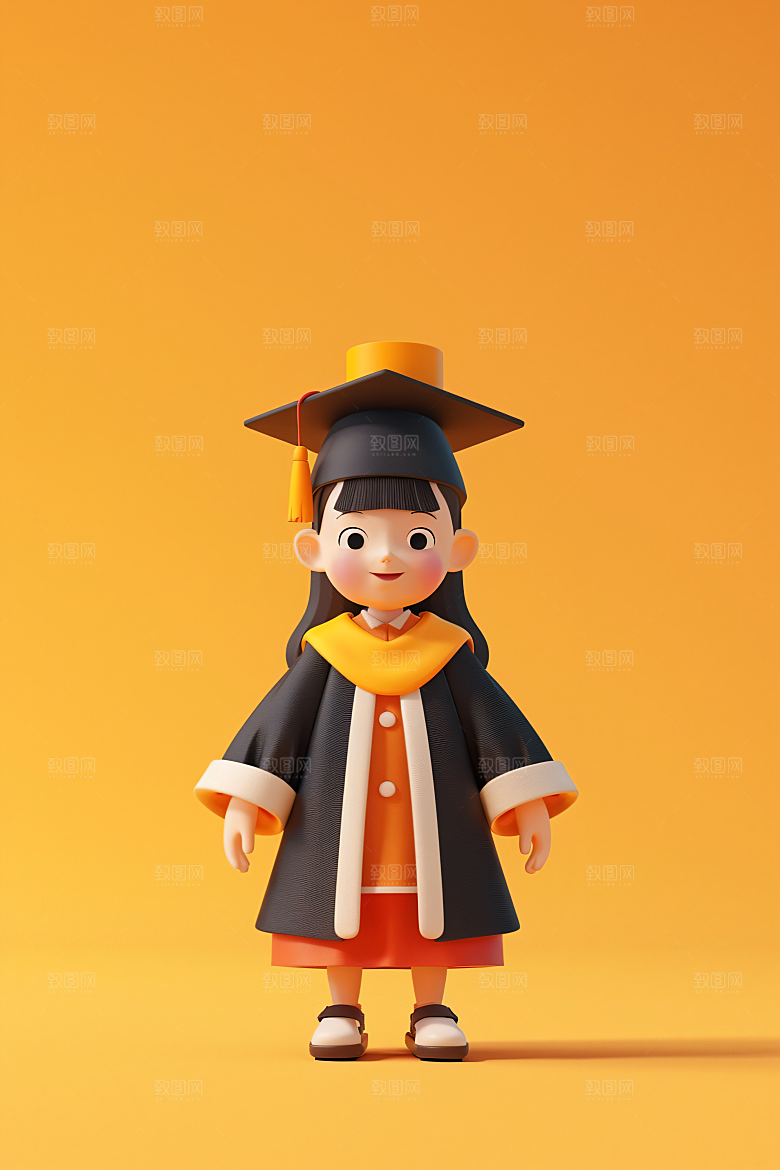 3D毕业生形象学生模型