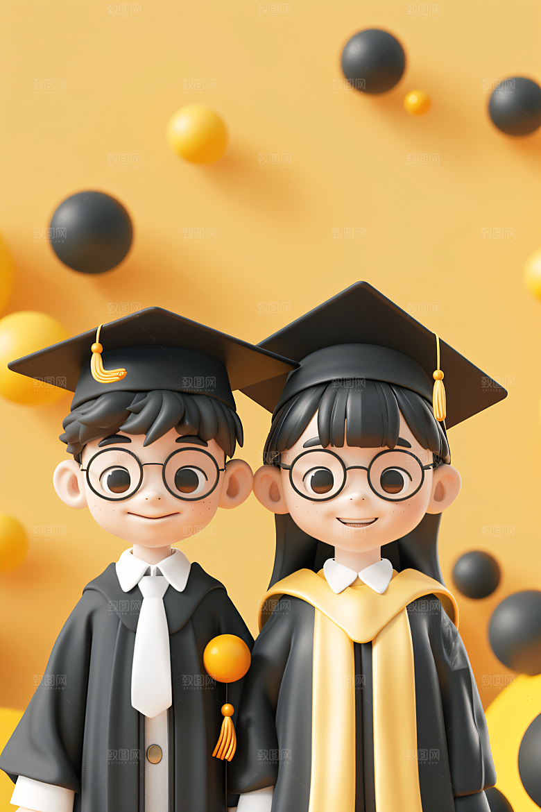 3D毕业生C4D粘土人模型